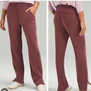 Lululemon brushed Softstreme split hem pant size 10 in red Merlot
